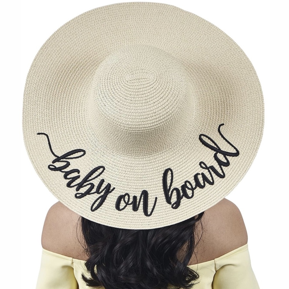 💥🆕💥 Embroidered Floppy Sunhat (“Baby On Board”)